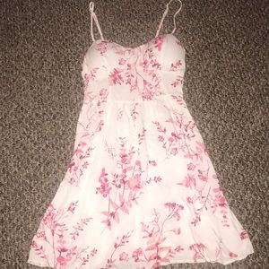 White dress with pink flowers